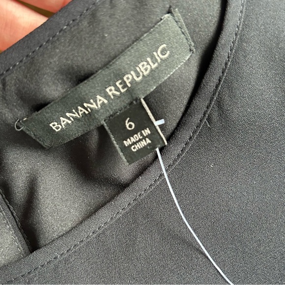 BANANA REPUBLIC Tiered Shift Dress black and White Size 6 - Picture 9 of 14